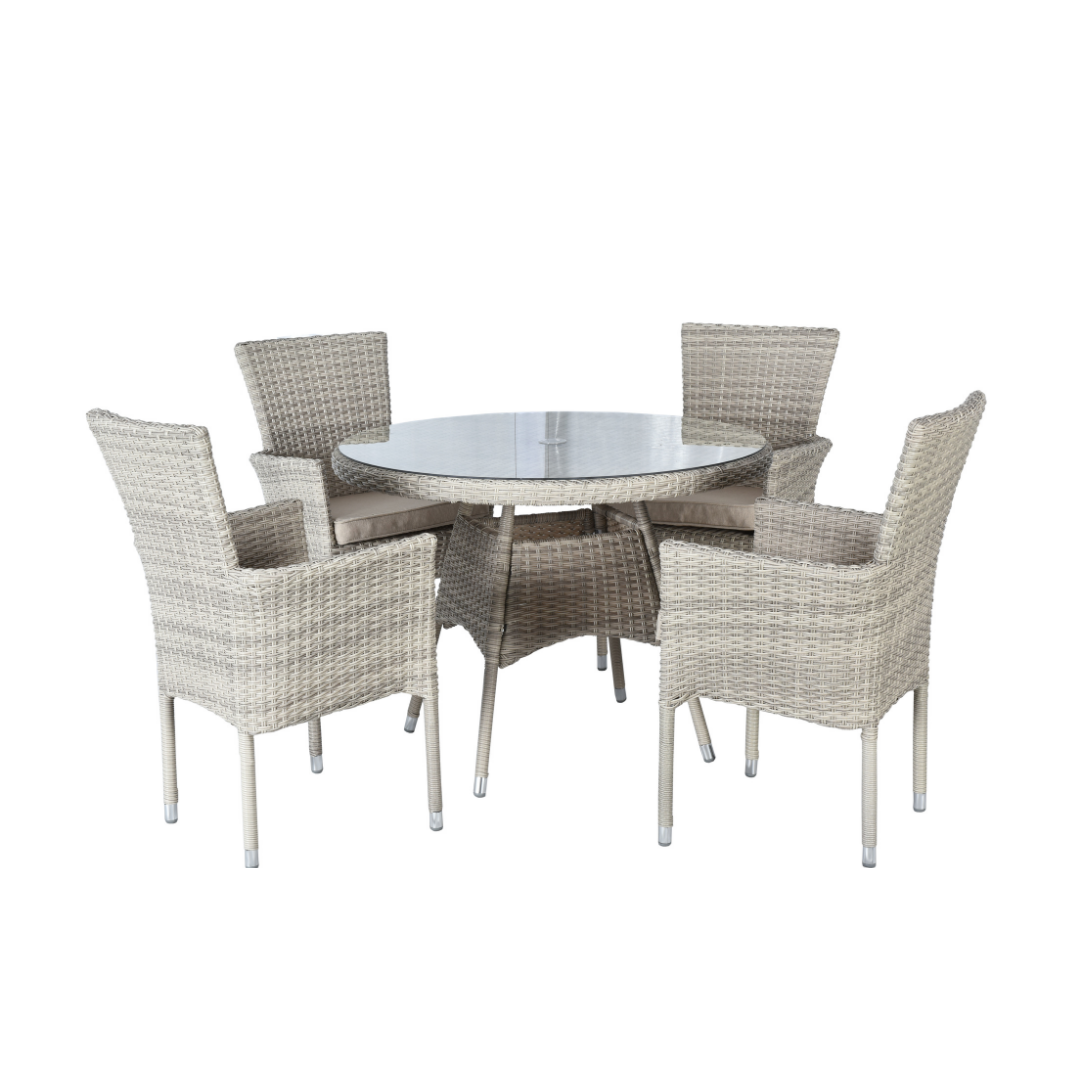 ALICANTE 4-SEATER STACKING SET OUTDOOR FURNITURE